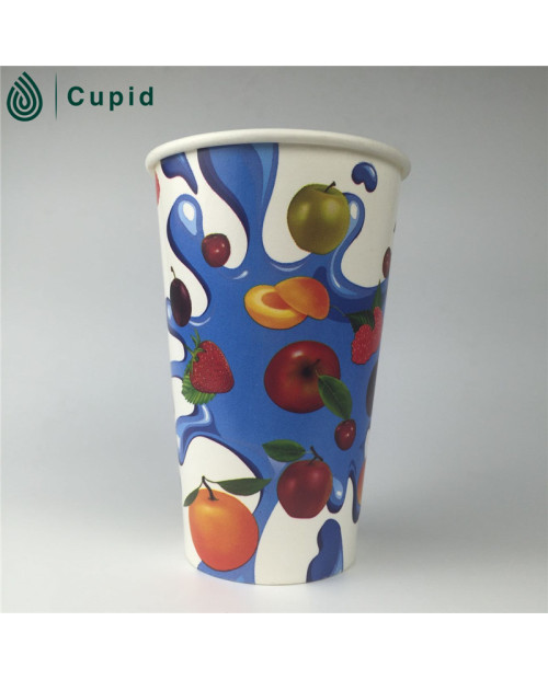 Cold drink paper cup made of double side pe coated paper